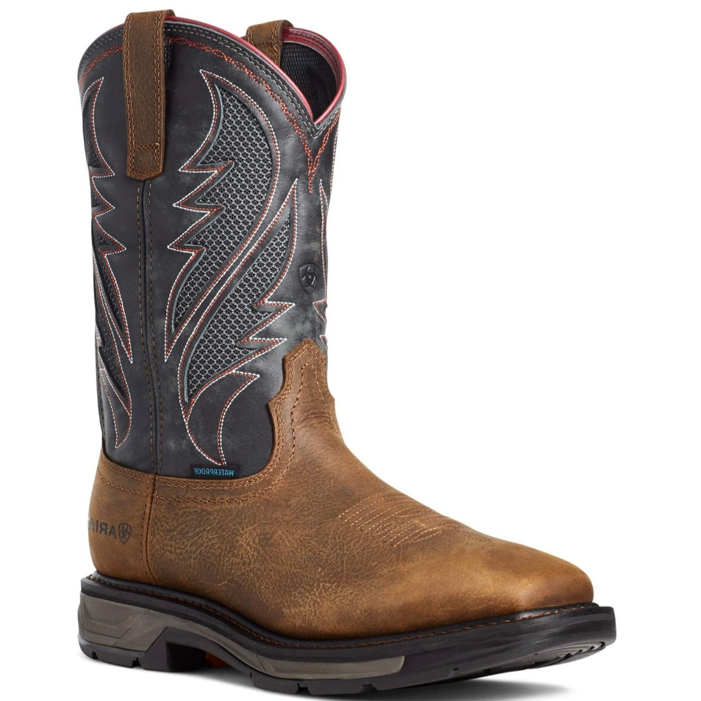 Ariat Men's Workhog VentTEK Waterproof Boots - Rye Brown/Navy - Korvel