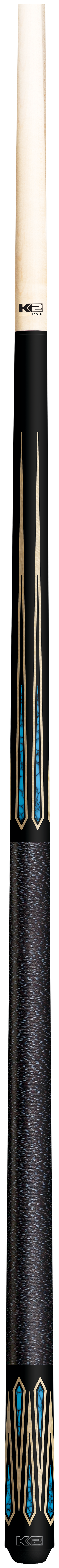 K2 KLSE11 Billiard Cue with Black and Turquoise Design - Korvel