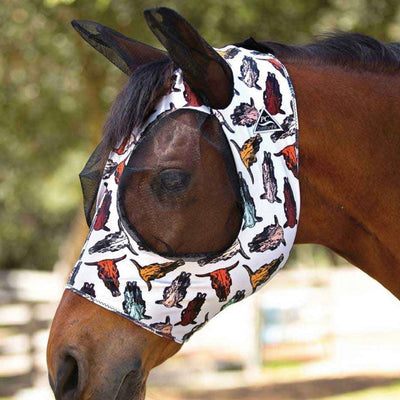 Comfort Fit Lycra Fly Mask with Steerhead Design - Korvel