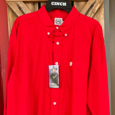 Vibrant Red Cinch Long Sleeve Shirt for Boys - Korvel