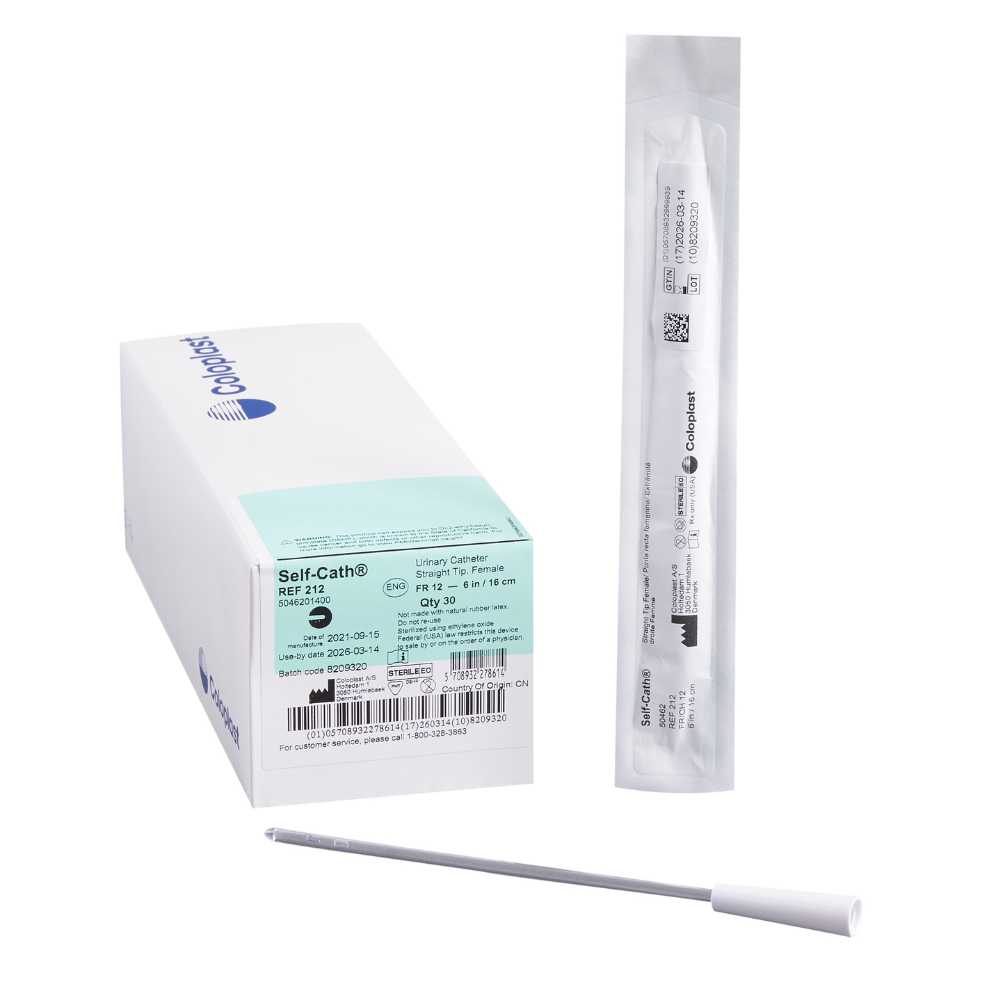Cathéter féminin Coloplast Self-Cath - 12 Fr, 6" (30 unités)