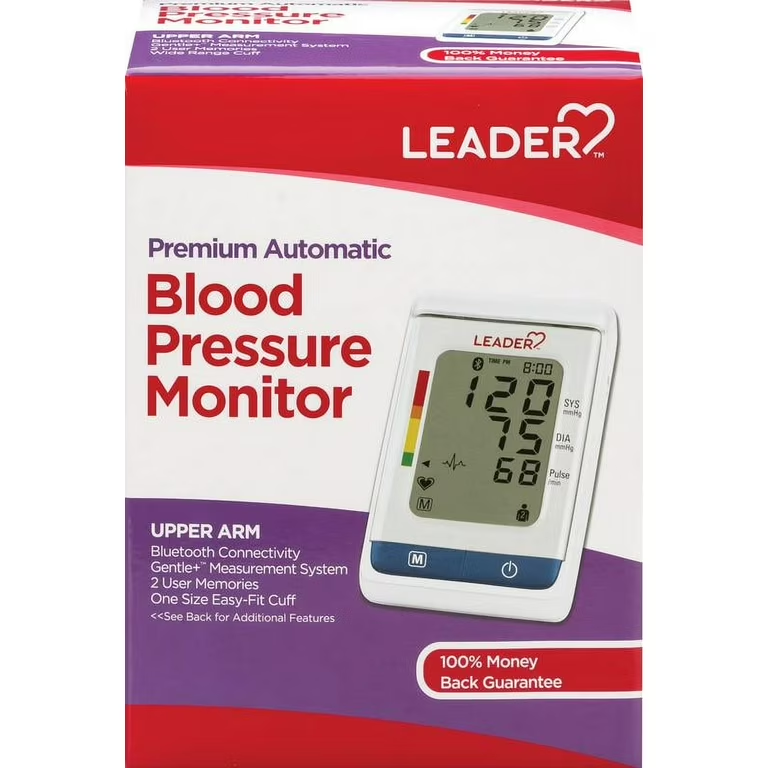 Leader Blood Pressure Monitor - Easy Read with Wide Range Arm Cuff