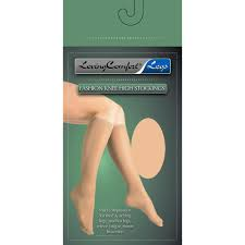 Chaussettes Montantes Loving Comfort® – Compression de 15-20 mmHg (Petit, Beige)