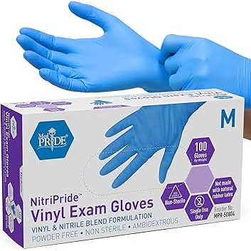 Leader™ Powder-Free Vinyl Exam Gloves – Medium (100 ct)