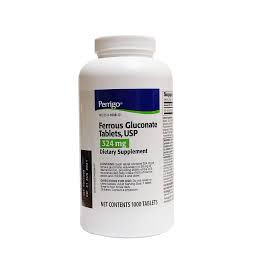 Gluconate de fer 324 mg – Supplément de fer premium (1000 comprimés)