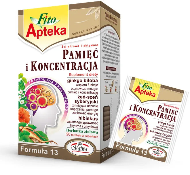MALWA Fito Apteka Thé en Sachets Mémoire et Concentration