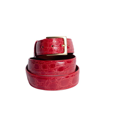 Premium Red Glazed Full Skin Belt