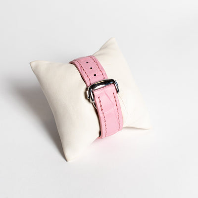 Correa de Apple Watch de Cocodrilo Mate Rosa Claro