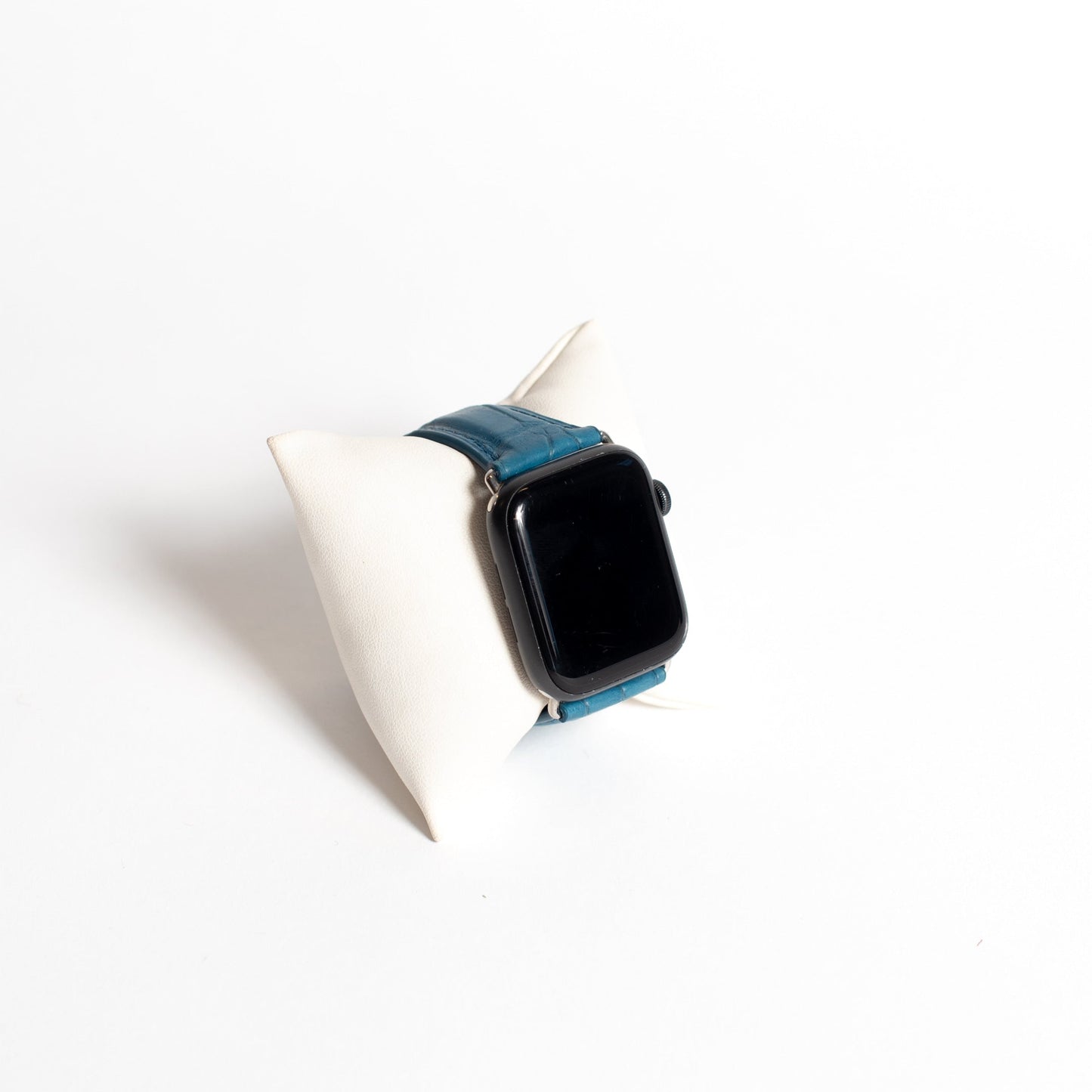 Correa para Apple Watch de Cocodrilo Azul Cerúleo Mate