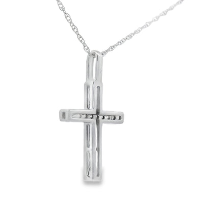 .07ct Diamond Cross Pendant in 10KT White Gold