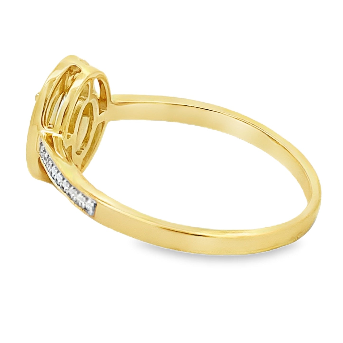 Anillo de Diamante de Acuamarina de .40ct en Oro Amarillo de 10KT