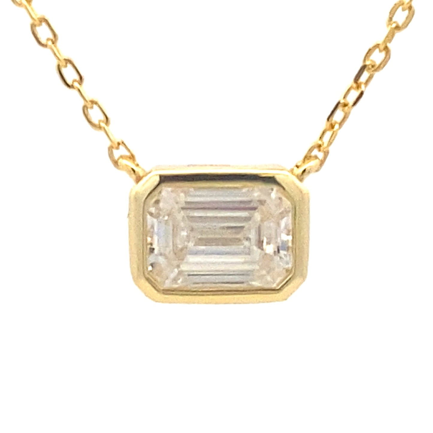 Natural 0.85ct Moissanite Pendant in Sterling Silver