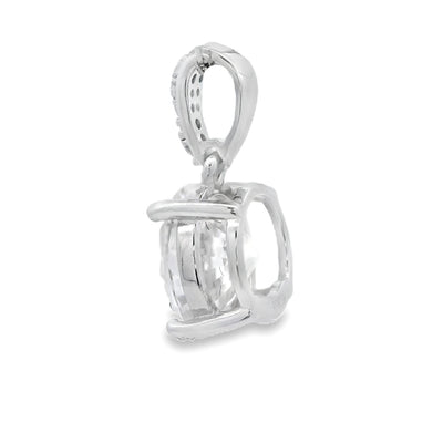 Natural 3.00ct Moissanite Pendant in Sterling Silver