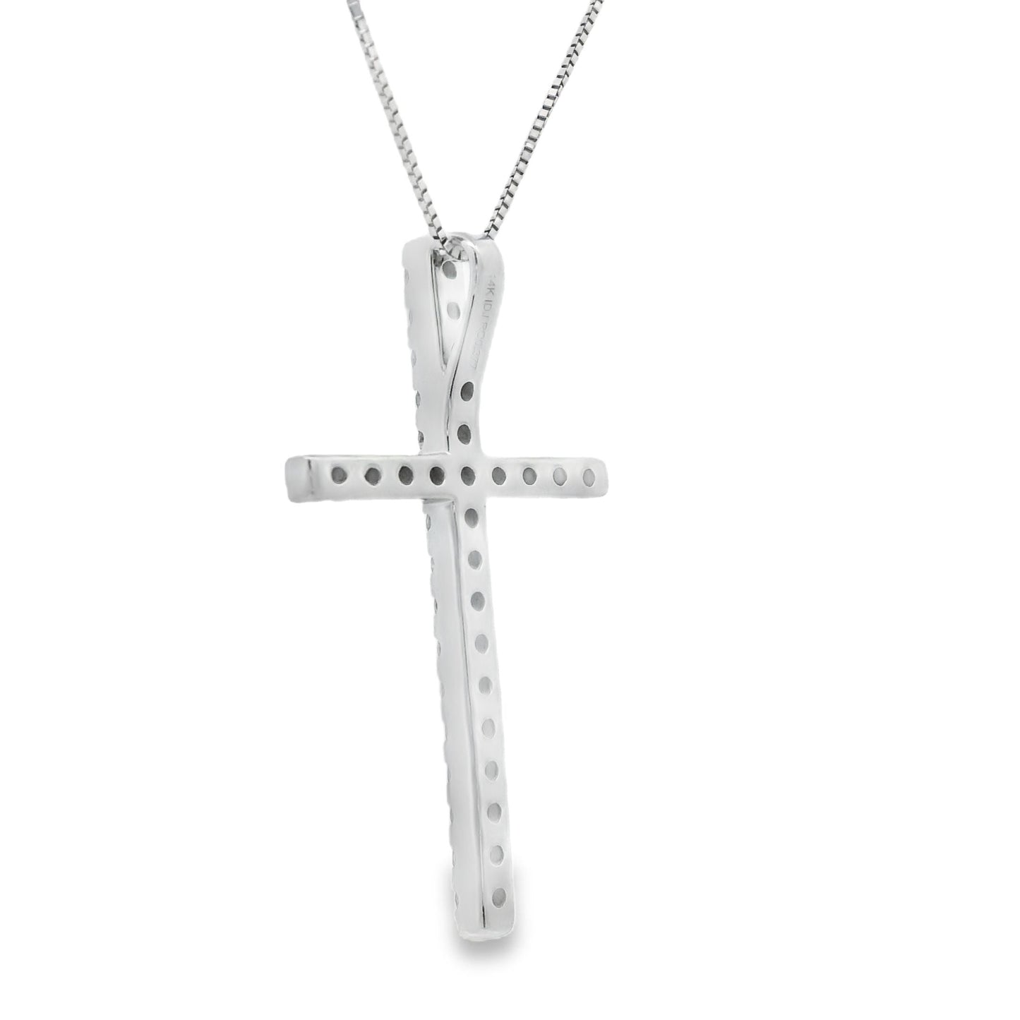 Pendentif croix en diamant de 0,38 ct en or blanc 14KT