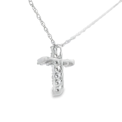 .12ct Diamond Cross Pendant in 10KT White Gold