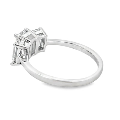 2.00ct Lab Grown Diamond 3 Stone Ring in 14KT White Gold