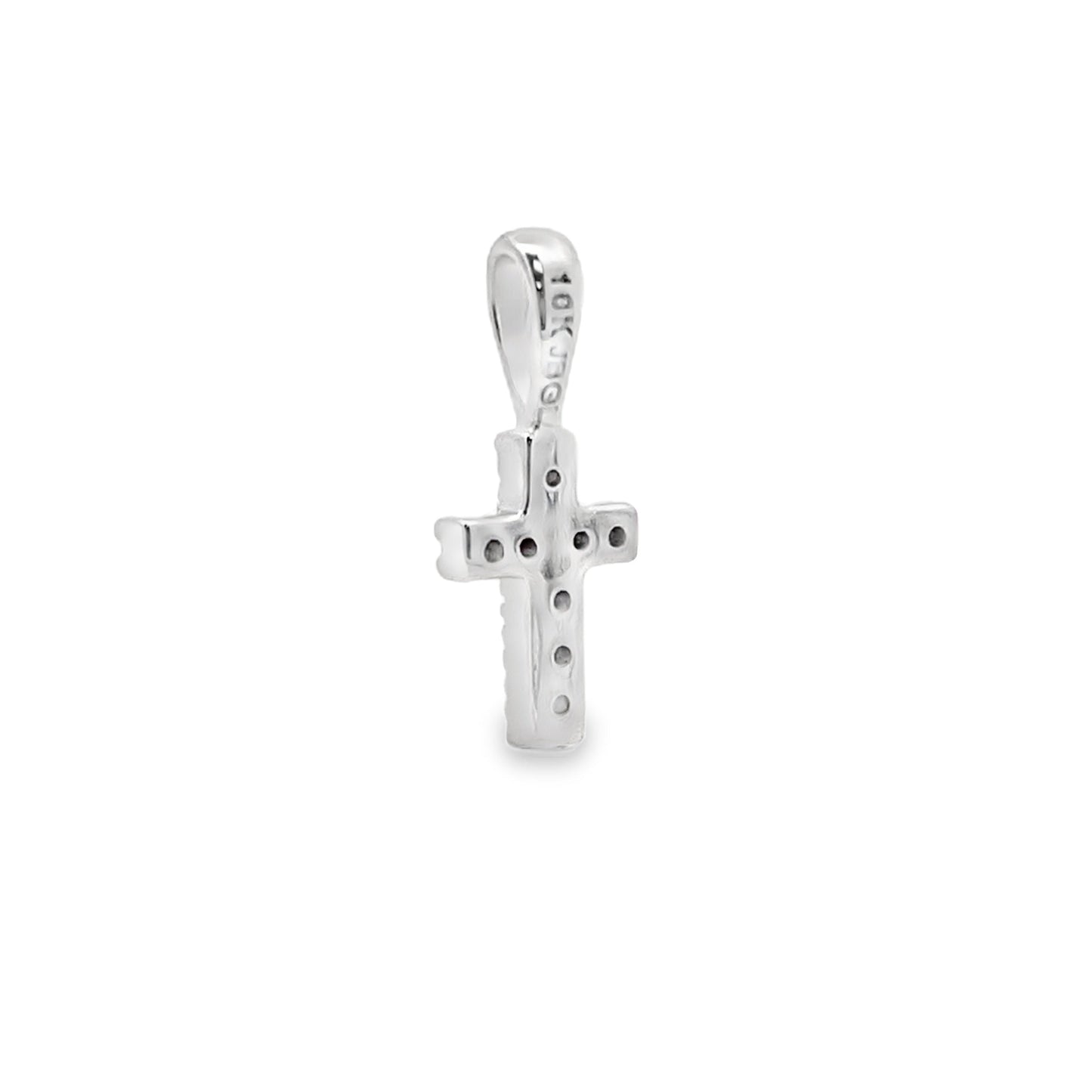 .03ct Diamond Cross Pendant in 10KT White Gold