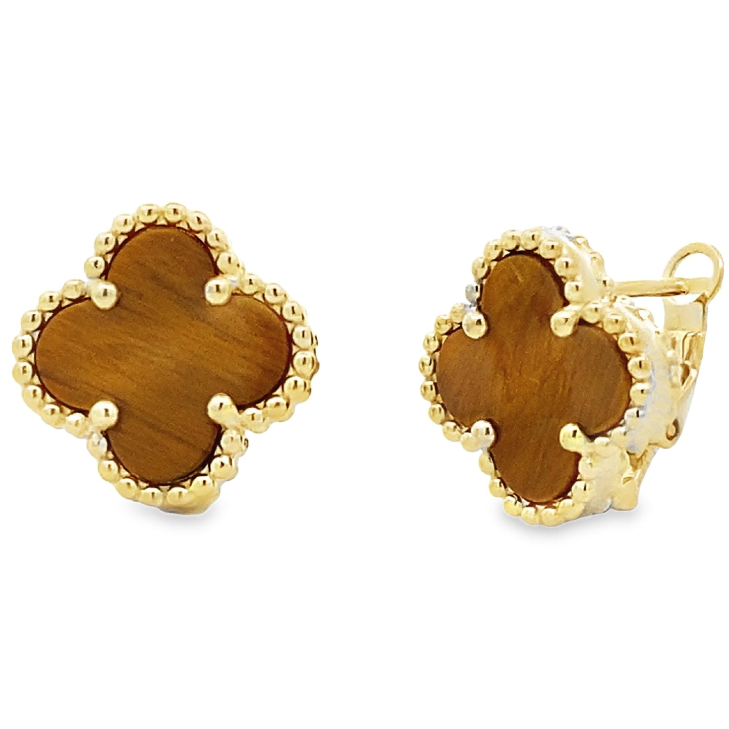 Genuine Tigereye Earrings in Sterling Silver