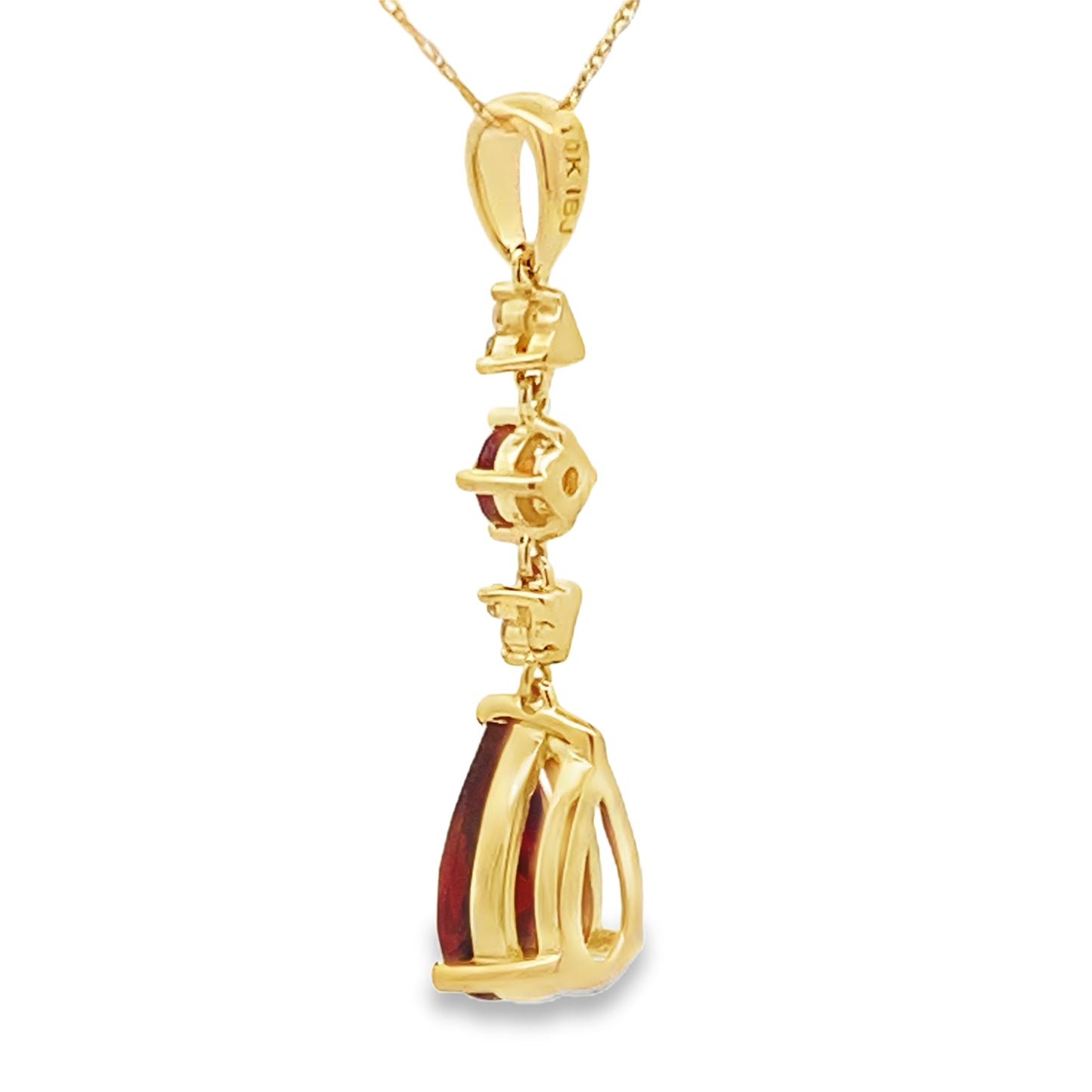 Colgante de Granate y Diamante de 2.25ct en Oro Amarillo de 10KT