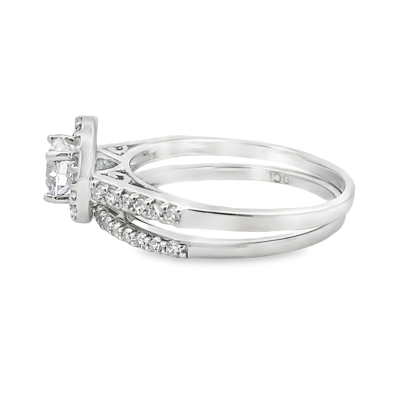Bague de fiançailles en argent sterling avec zircon cubique naturel