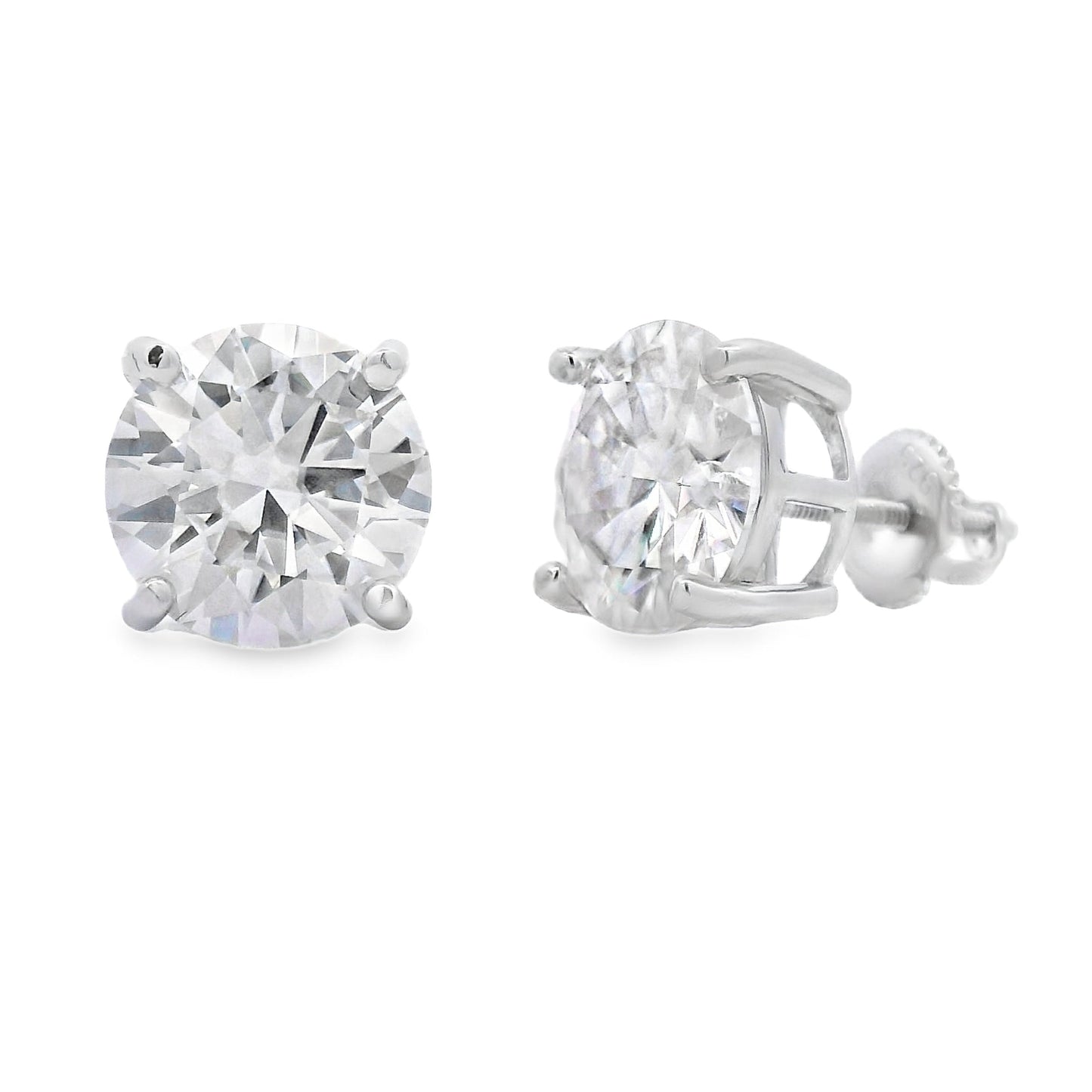 Pendientes de Stud de Moissanita Natural de 8.00ct en Plata Esterlina