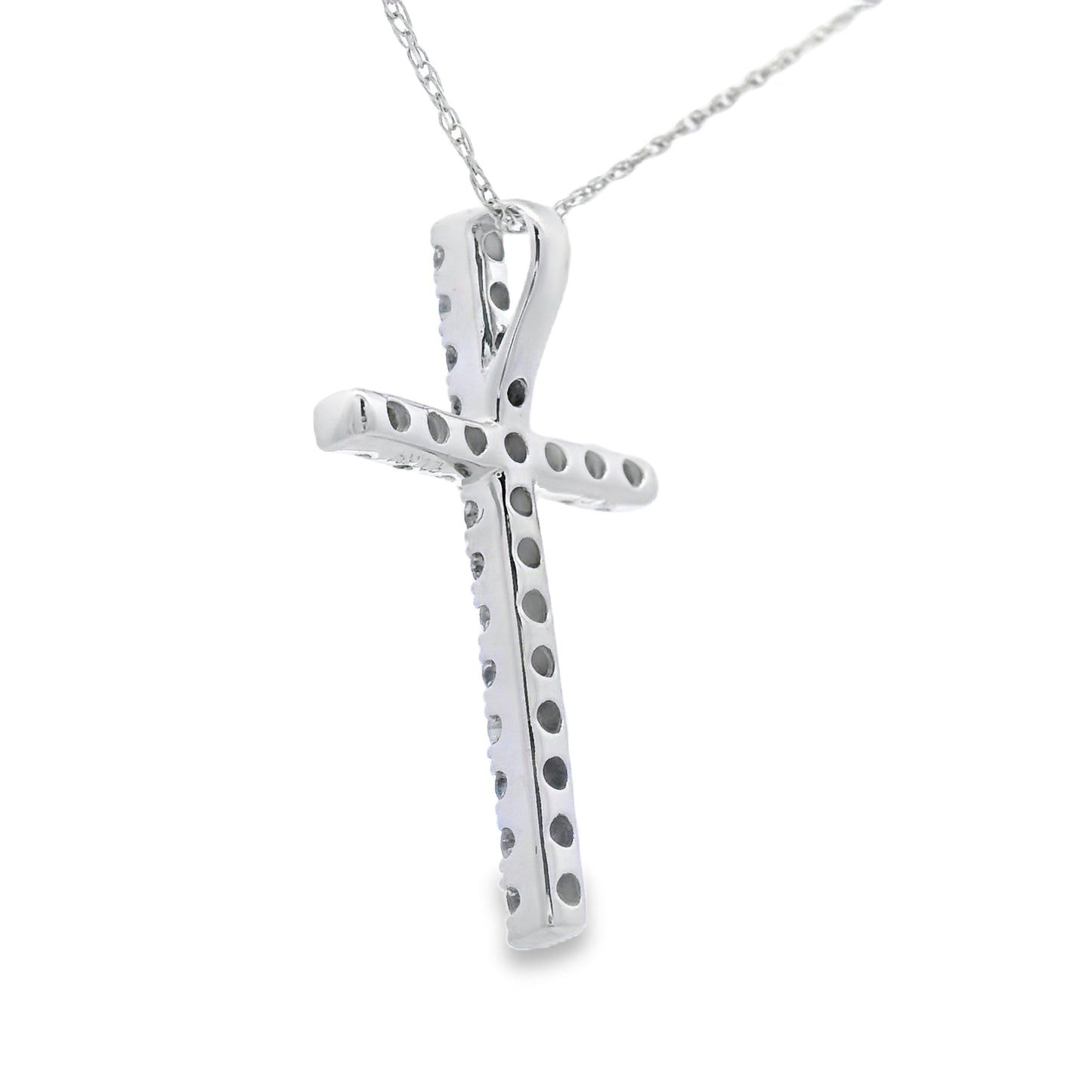 Pendentif Croix en Diamant de 0,33 ct en Or Blanc 14KT