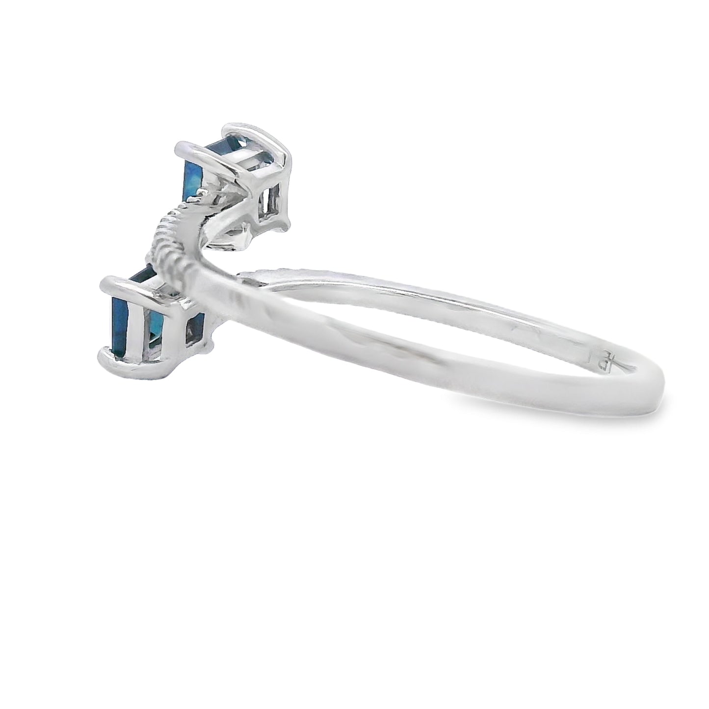 Natural .61ct Sapphire Diamond Ring in 14KT White Gold