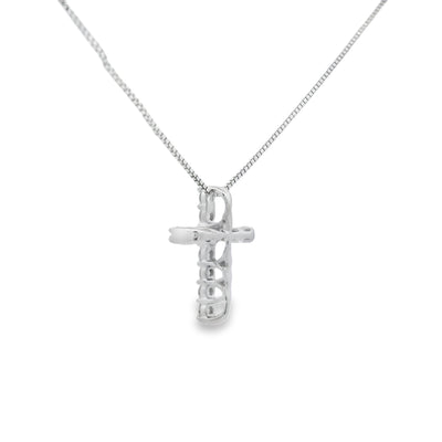 .15ct Diamond Cross Pendant in 14KT White Gold