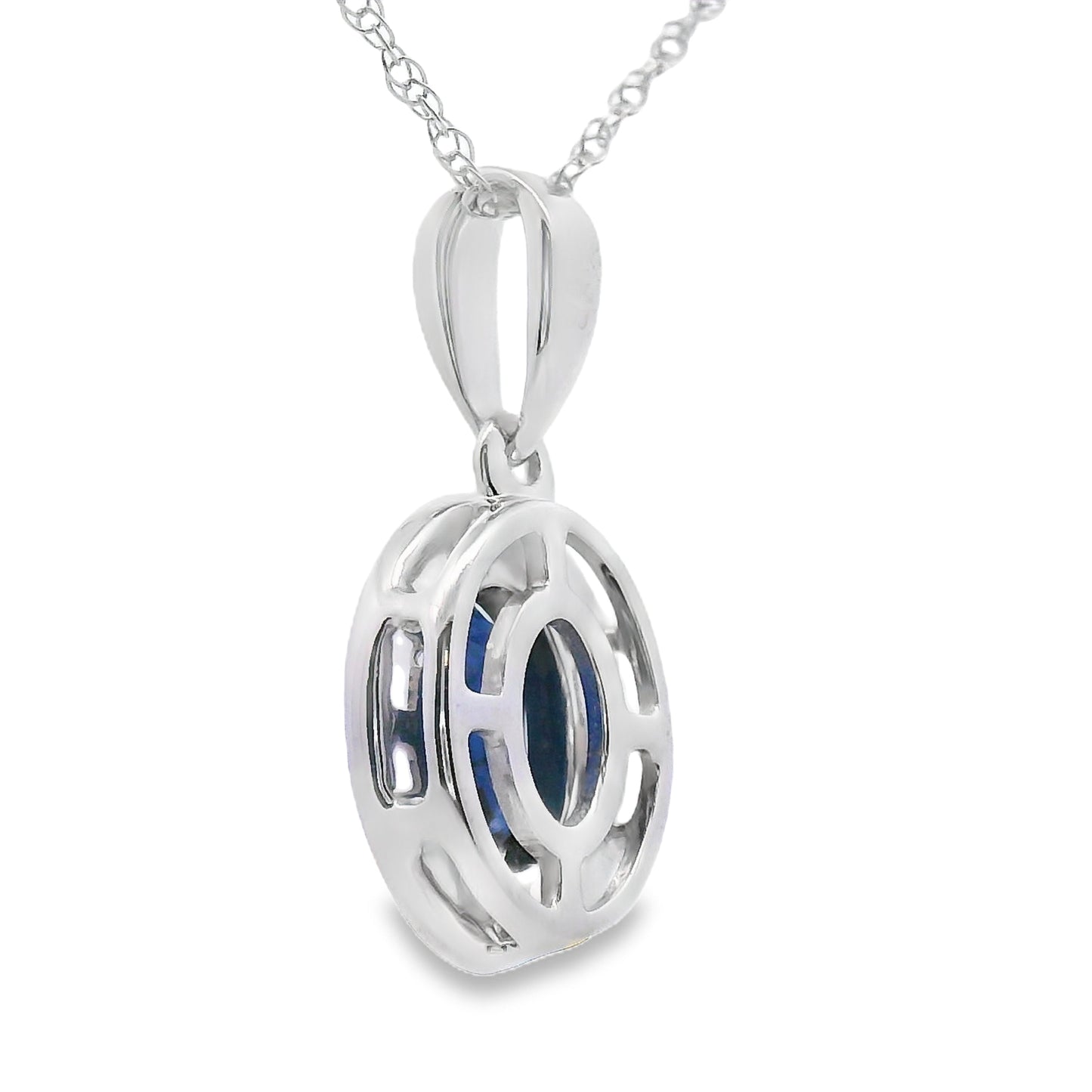 .65ct Pendentif en Saphir et Diamant en Or Blanc 10KT
