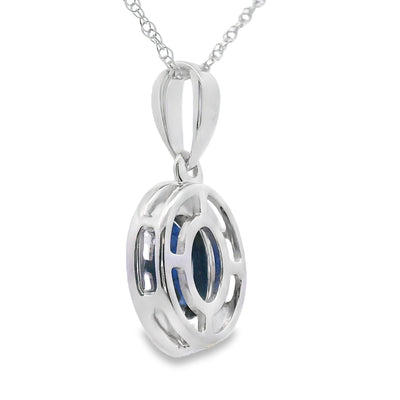 .65ct Sapphire and Diamond Pendant in 10KT White Gold