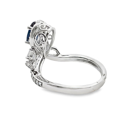 Natural 1.48ct Sapphire Diamond Ring in 10KT White Gold