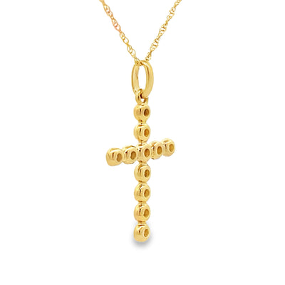 .09ct Diamond Cross Pendant in 14KT Yellow Gold