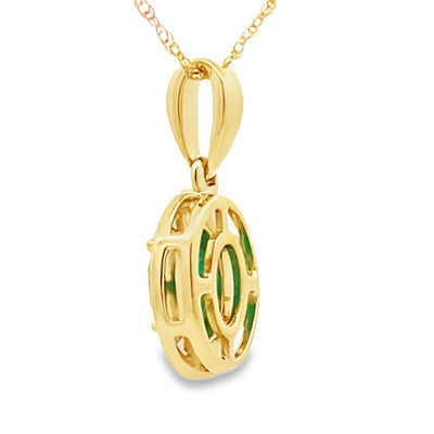 Chalcedony Diamond Fashion Pendant in 10KT Yellow Gold