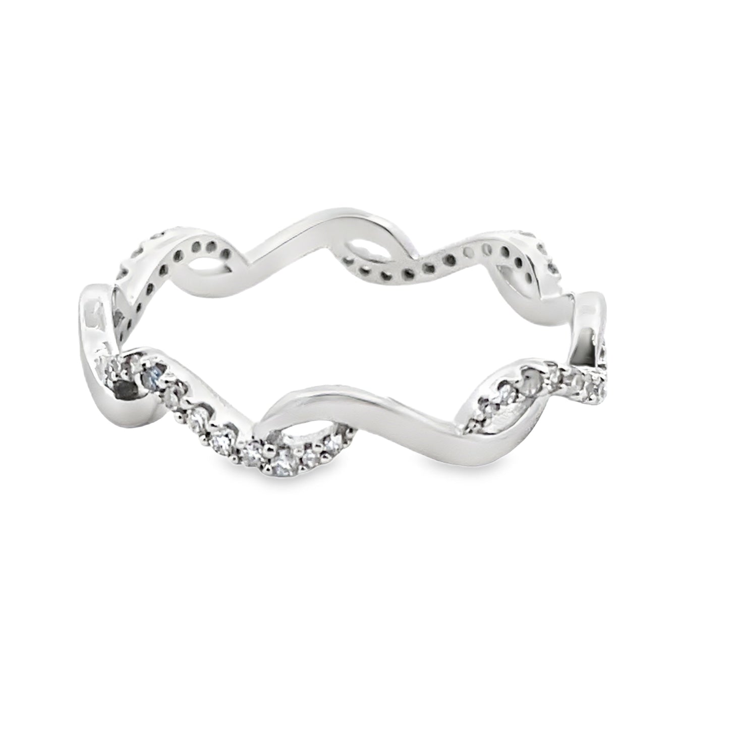 Genuine .17ct Diamond Wedding Band Ring in 14KT White Gold
