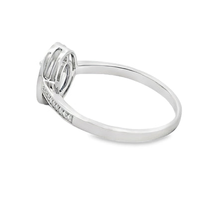 Bague en diamant saphir véritable de 0,67 ct en or blanc 10KT