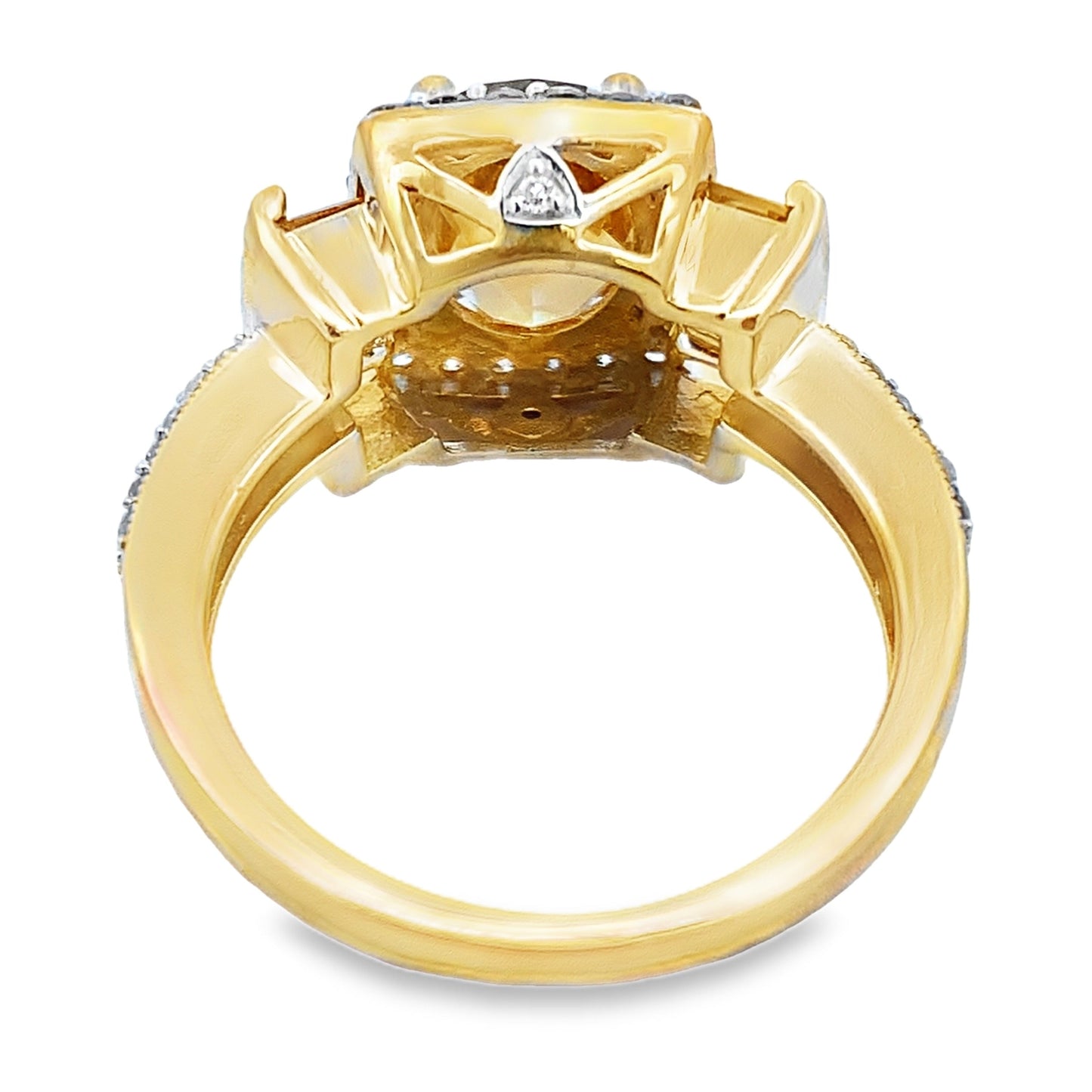 Anillo de Diamante de Citrino de 2.47ct en Oro Amarillo de 10KT