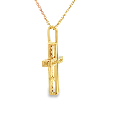 .07ct Diamond Cross Pendant in 10KT Yellow Gold