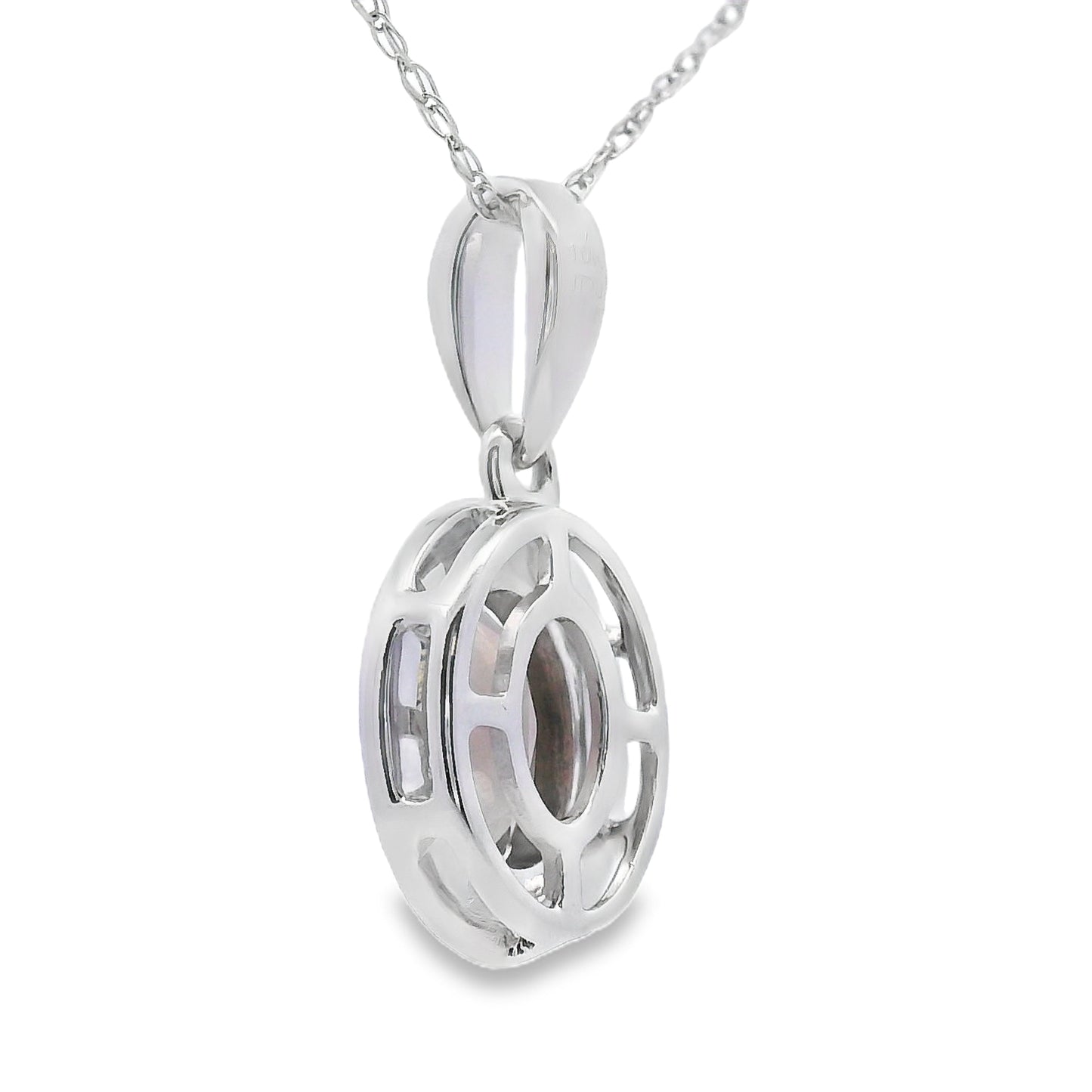 .42ct Quartz and Diamond Pendant in 10KT White Gold