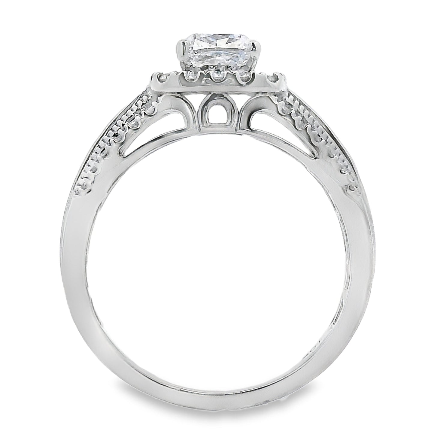 Bague de fiançailles en diamant cultivé en laboratoire de 1,53 ct en or blanc 10KT