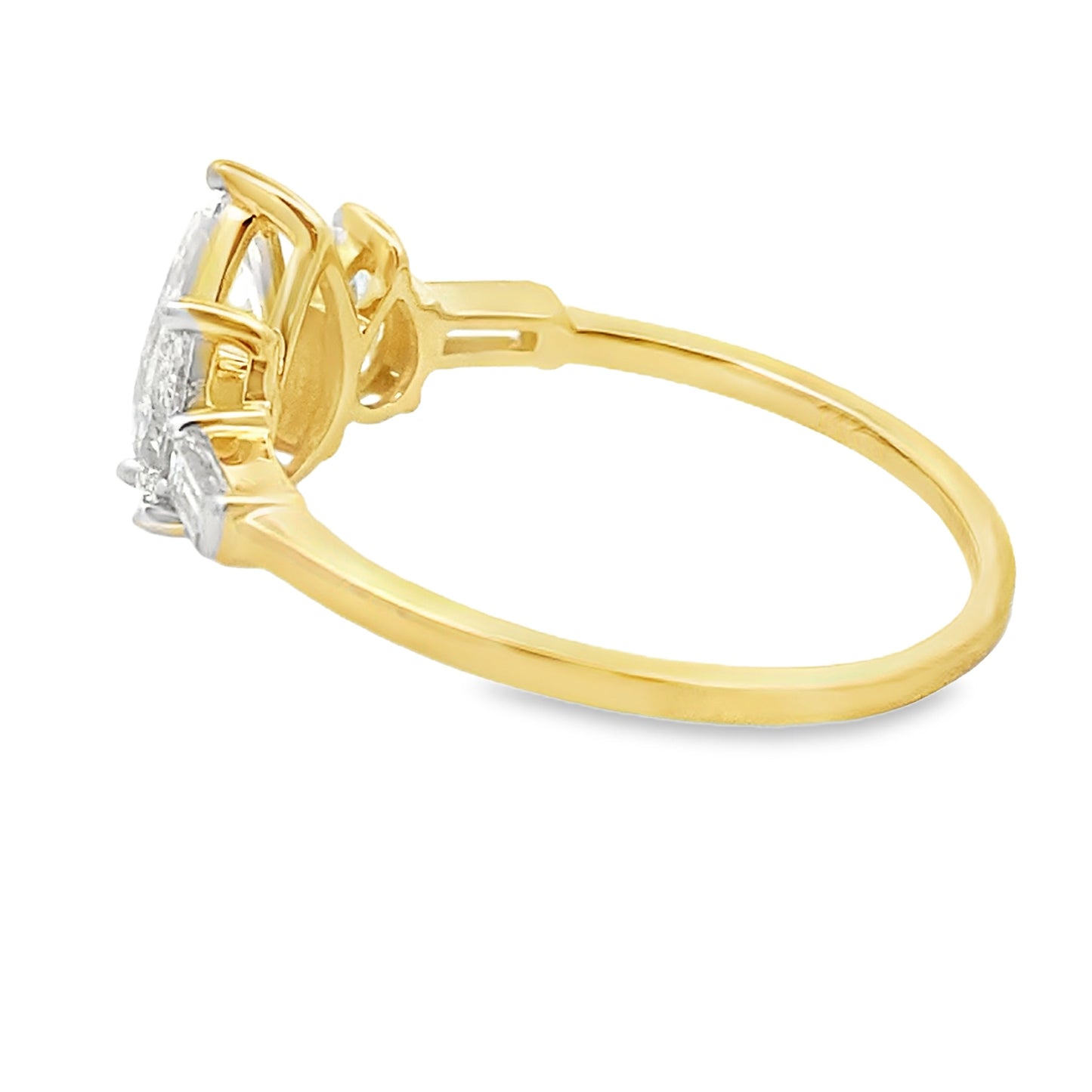 1.50ct Lab Grown Diamond 3 Stone Ring in 14KT Yellow Gold