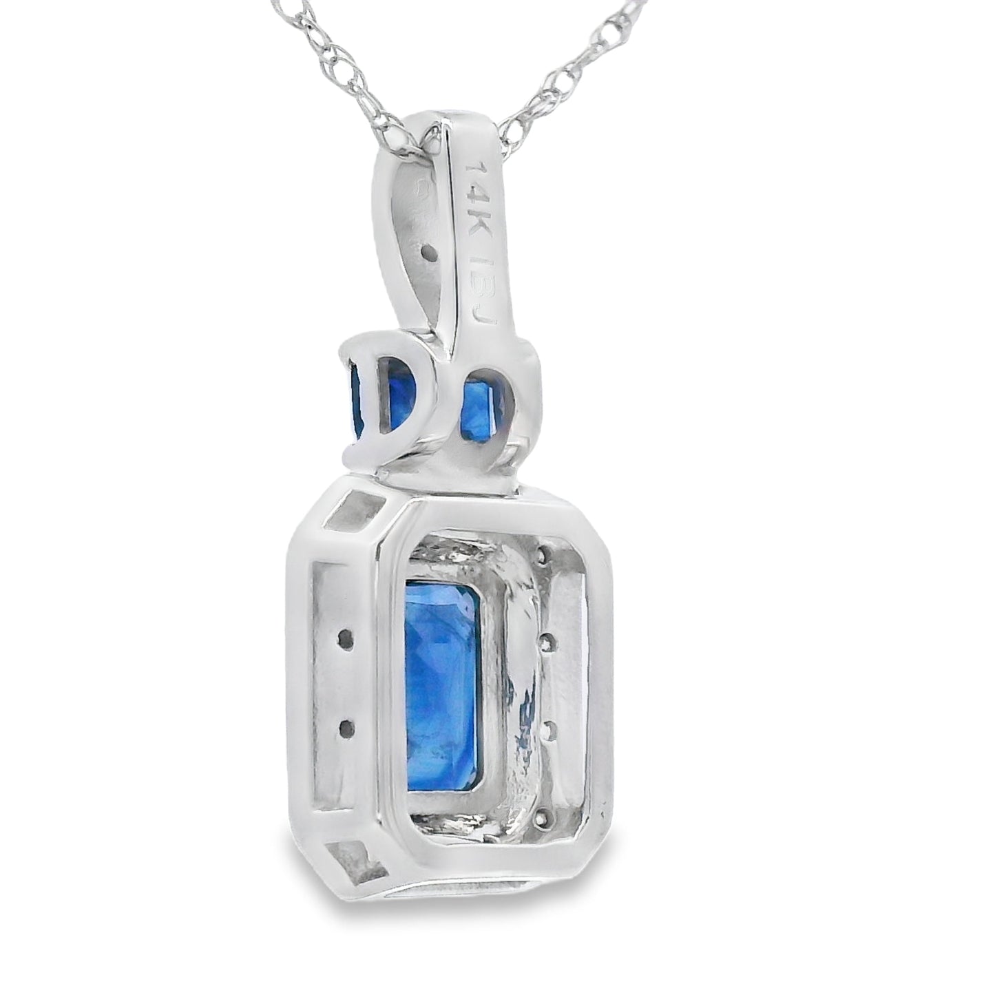 .84ct Sapphire Diamond Pendant in 14KT White Gold