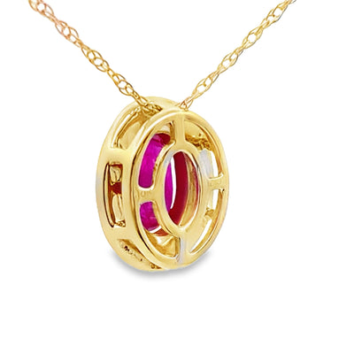 .63ct Colgante de Rubí y Diamante en Oro Amarillo de 10KT