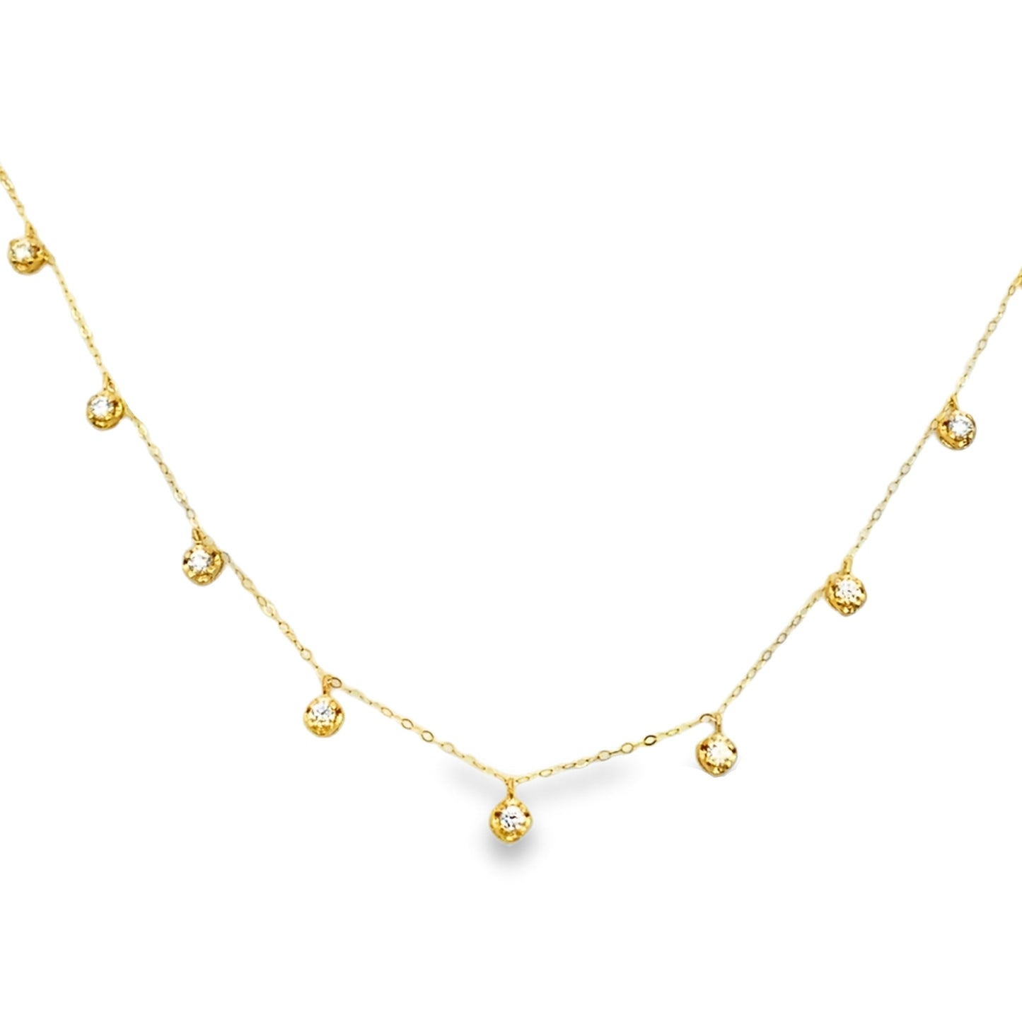 Collier en diamant cultivé en laboratoire de 0,58 ct en or jaune 14KT