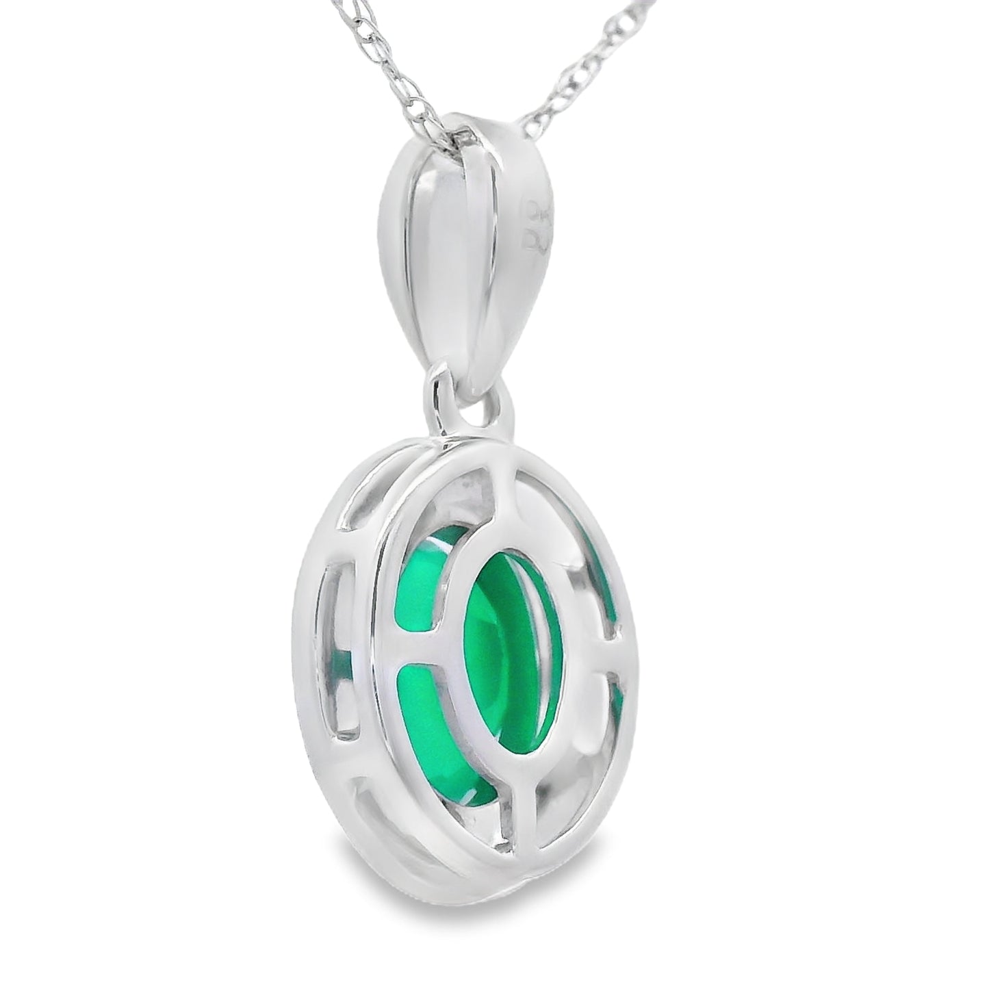 Pendentif de mode en diamant de calcédoine en or blanc 10KT