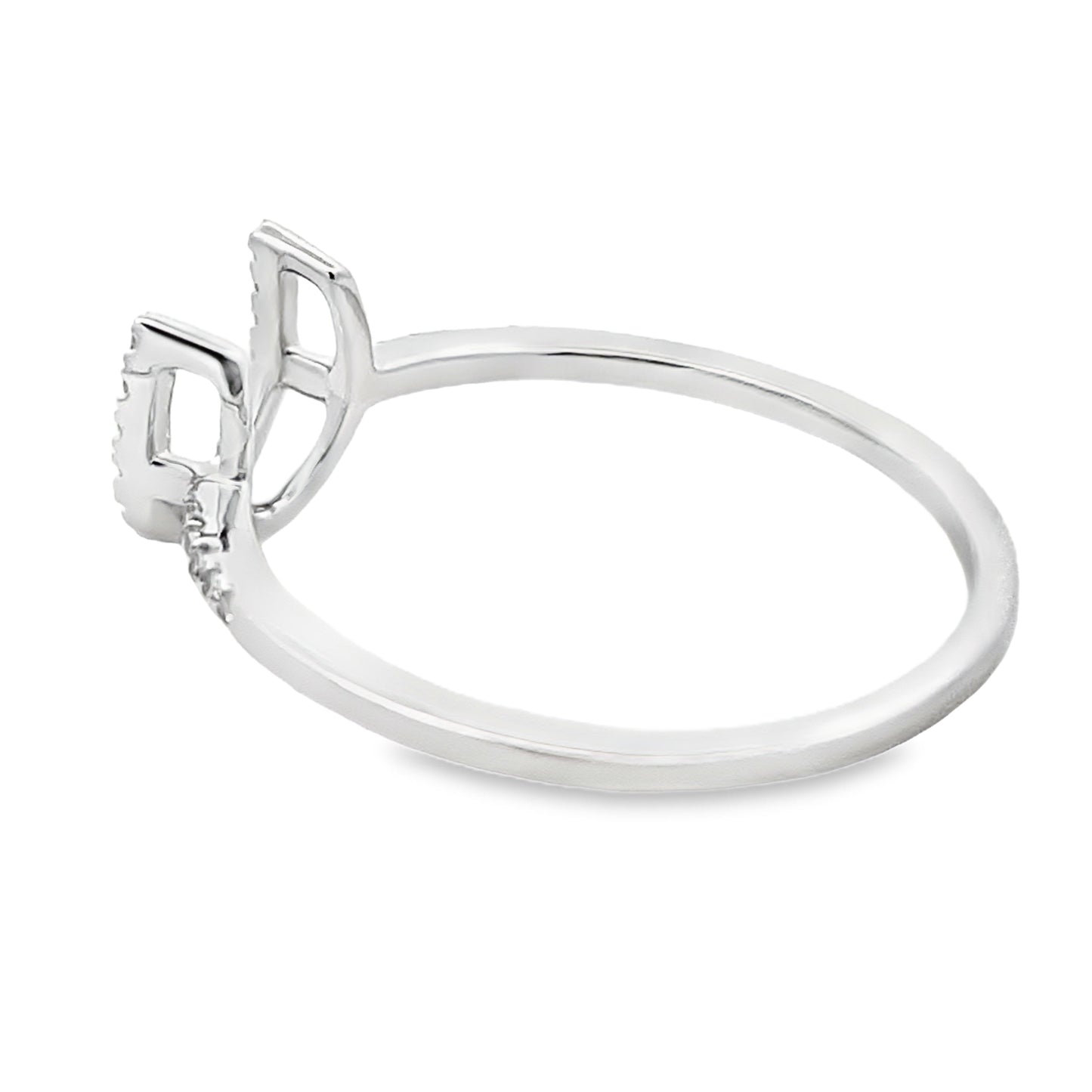 Anillo de Diamante Natural de 0.10ct en Oro Blanco de 14KT