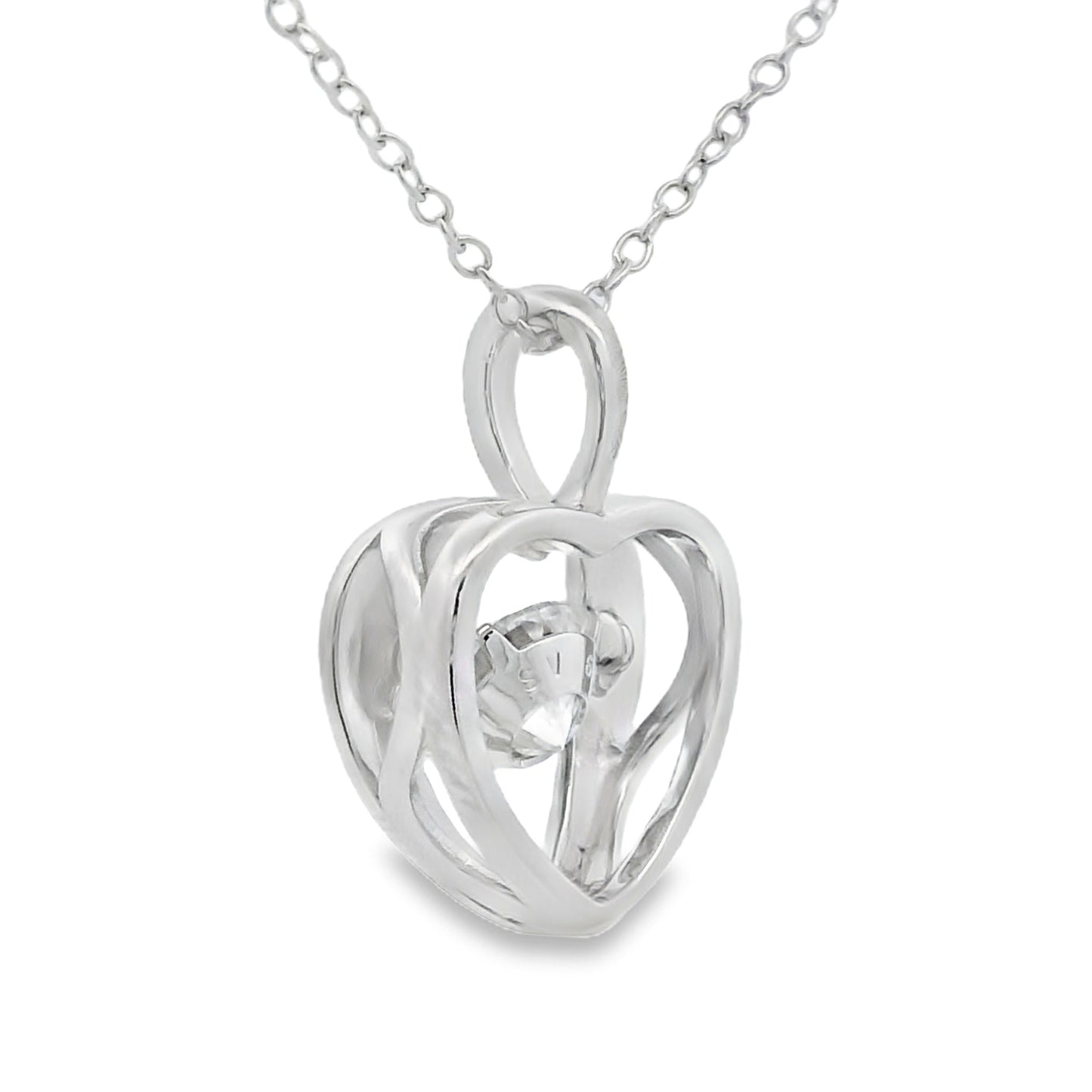 Pendentif en cœur Moissanite de 1,00 ct en argent sterling