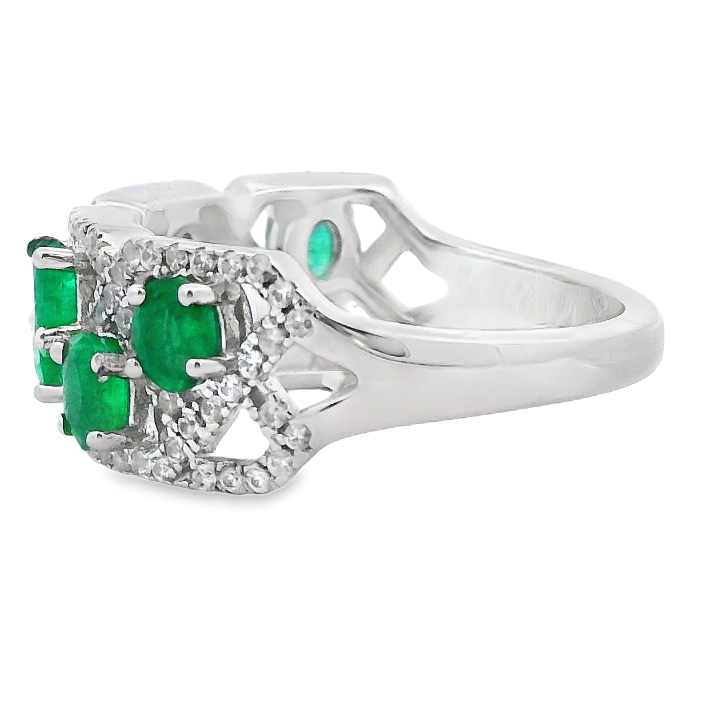 Anillo de Zirconio Esmeralda Natural de 1.82ct en Plata Esterlina