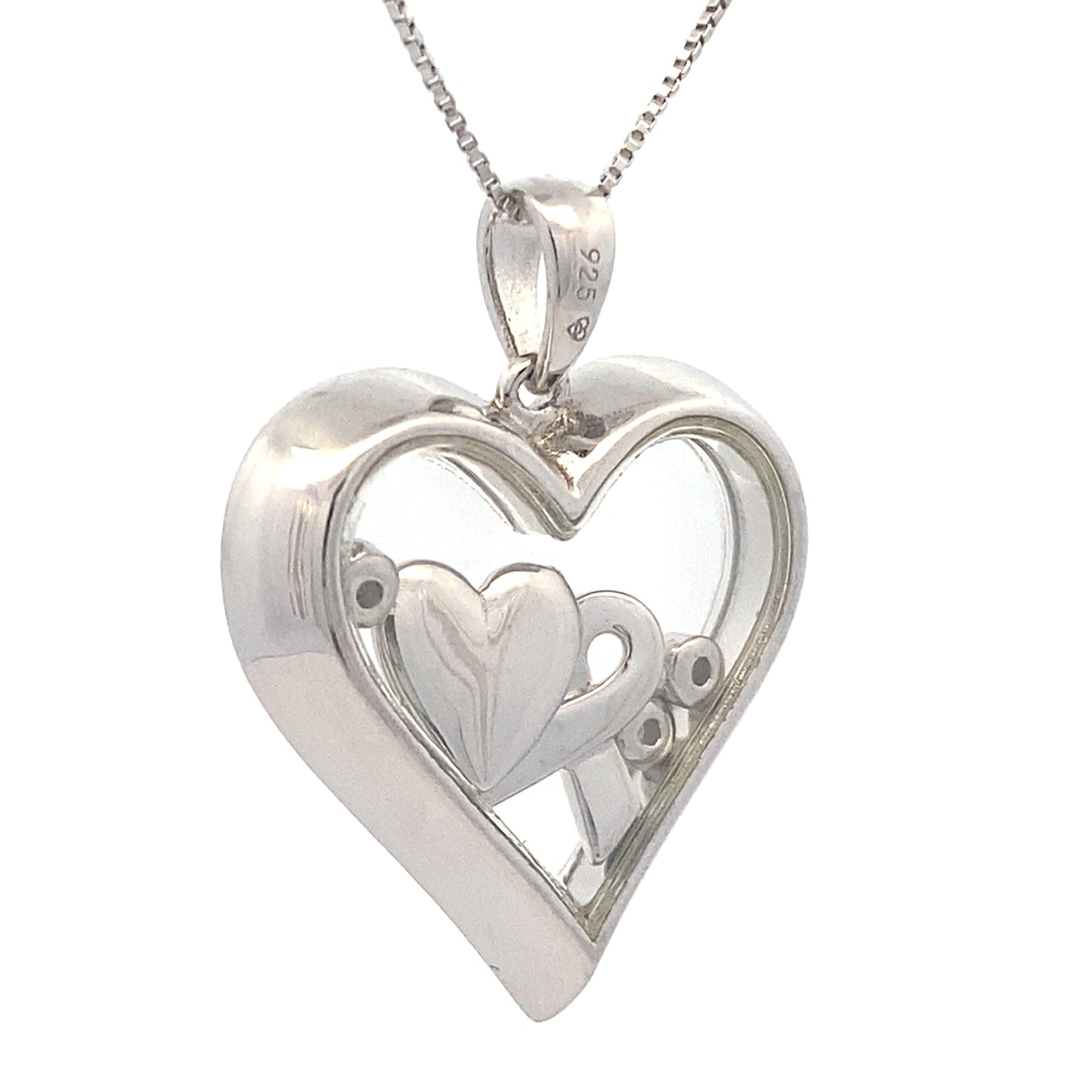 .02ct Diamond Heart Love Pendant in Sterling Silver