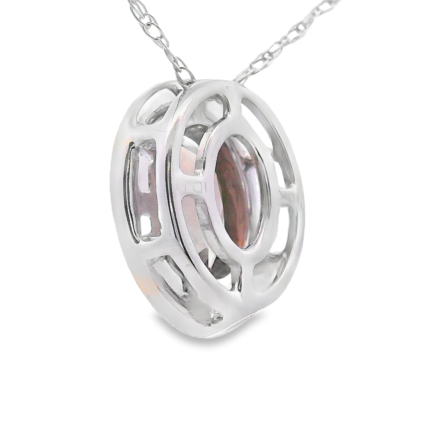 .40ct Quartz and Diamond Pendant in 10KT White Gold