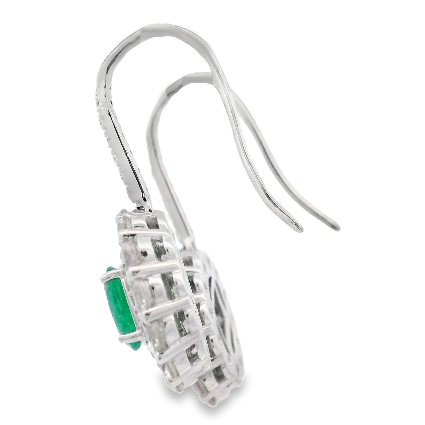 Boucles d'oreilles pendantes en zircon émeraude de 5,28 ct en argent sterling